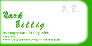 mark billig business card