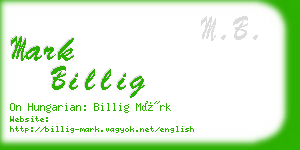 mark billig business card